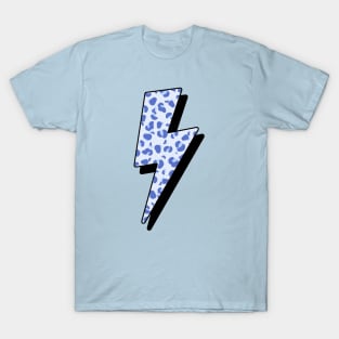 Blue Cheetah Print Lightning Bolt T-Shirt